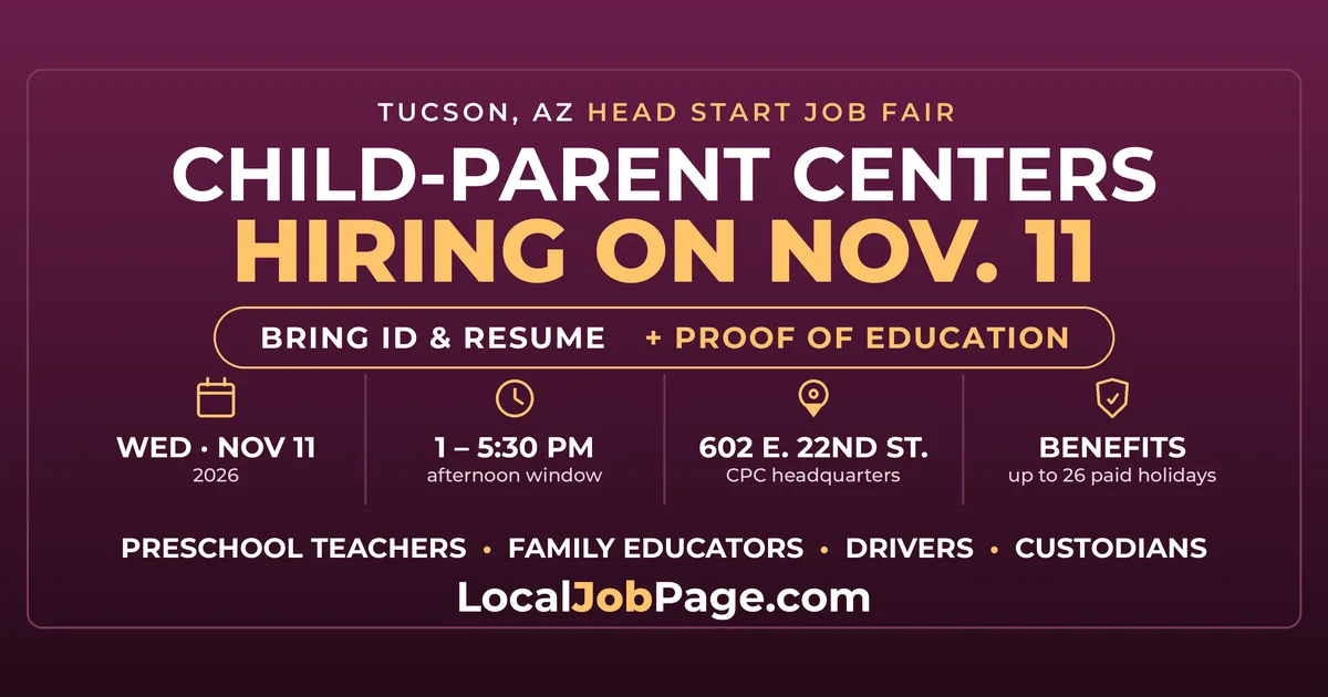Child-Parent Centers Holds Head Start Job Fair in Tucson Nov. 11