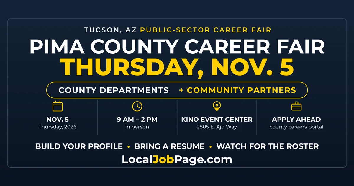 Pima County Career Fair Returns to Tucson's Kino Event Center Nov. 5