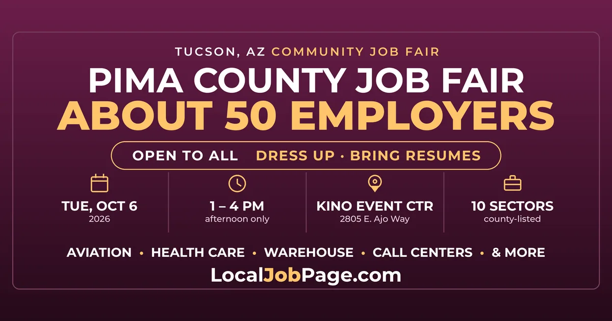 Pima County Community Job Fair Returns to Tucson's Kino Event Center Oct. 6