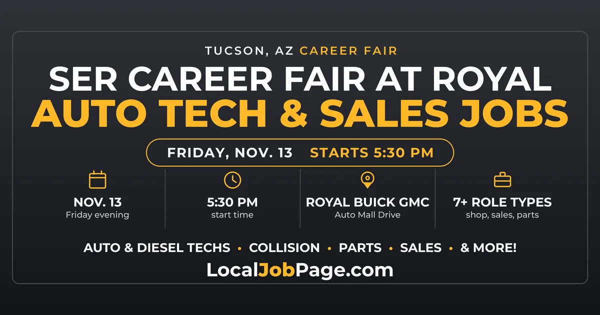 SER Career Fair at Royal Nov. 13: Auto Tech, Collision and Sales Jobs in Tucson