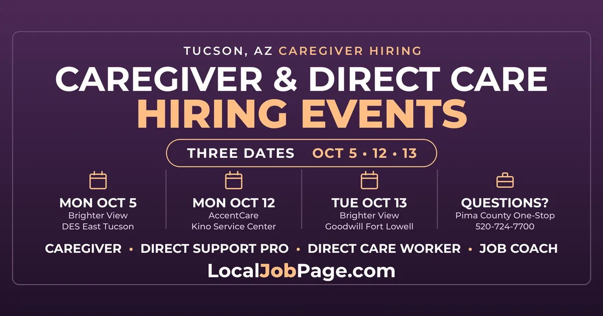 Tucson Caregiver Hiring Events: Brighter View and AccentCare Recruit Oct. 5, 12 and 13